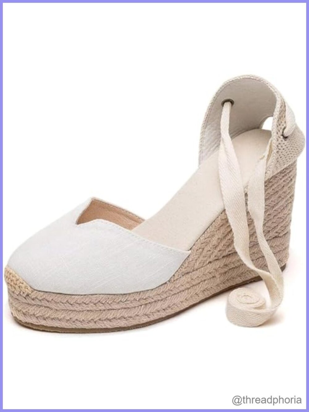U-lite Women's Espadrille Wedge Sandals Closed Toe Lace Up Ankle Strap Slingback